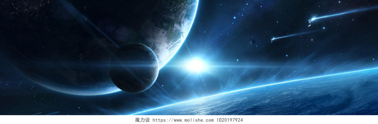 星地球空蓝色科技地球星空星球高清banner背景